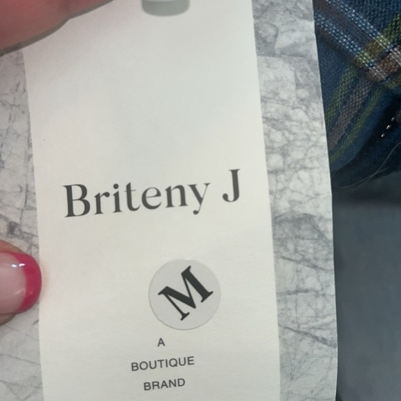 Britney J NWT McGregor Blue Tartan Check Pants. Size Medium - Picture 6 of 7